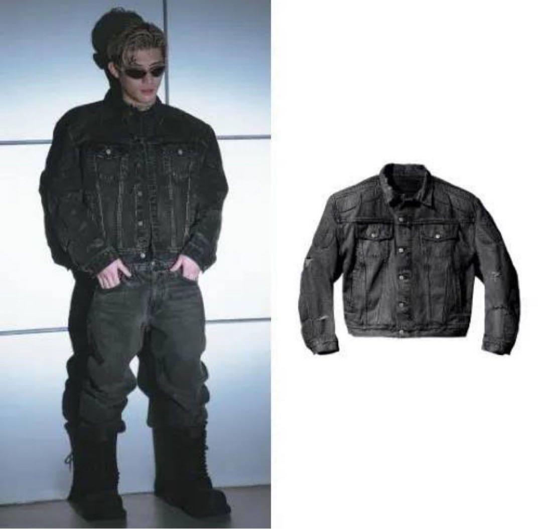 yeezy gap balenciaga ブラック　デニム　ジャケット　サイズL