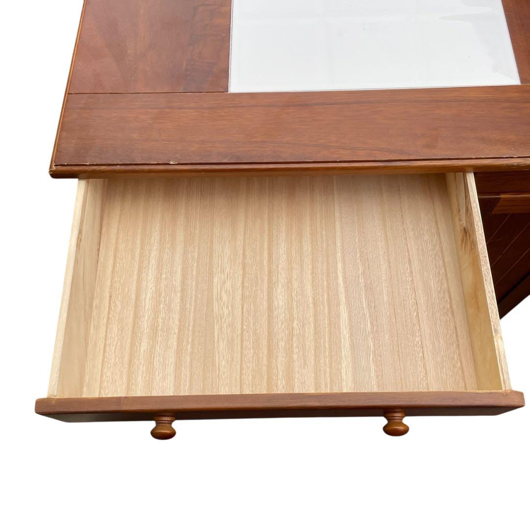 カントリー　キッチンカウンター ダストボックス 木製 キャスター付き　ゴミ箱付き