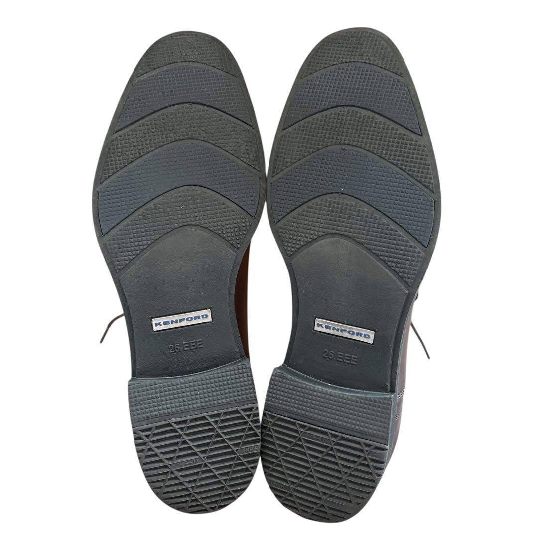 美品✨ ケンフォード ドレスシューズ （26） ストレートチップ ブラウン 幅広