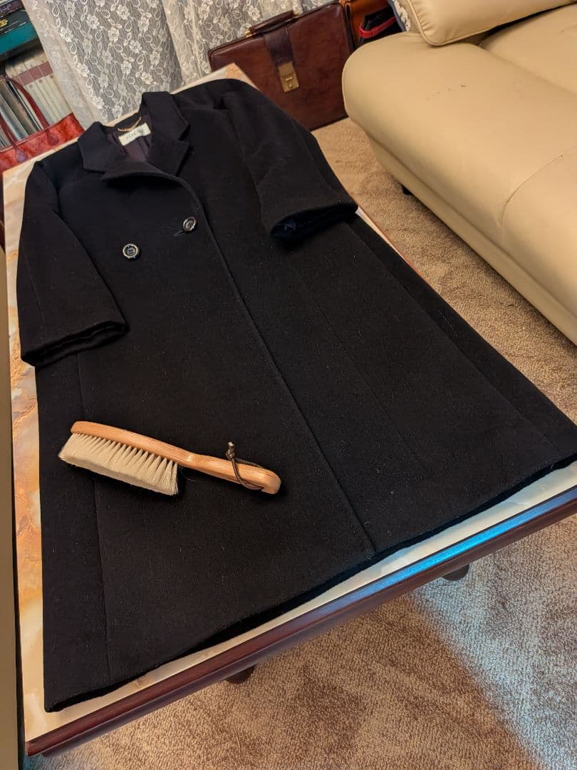 漆黒の華　最高級ピュアカシミアチェスターコート他2点　ブラック　百貨店購入