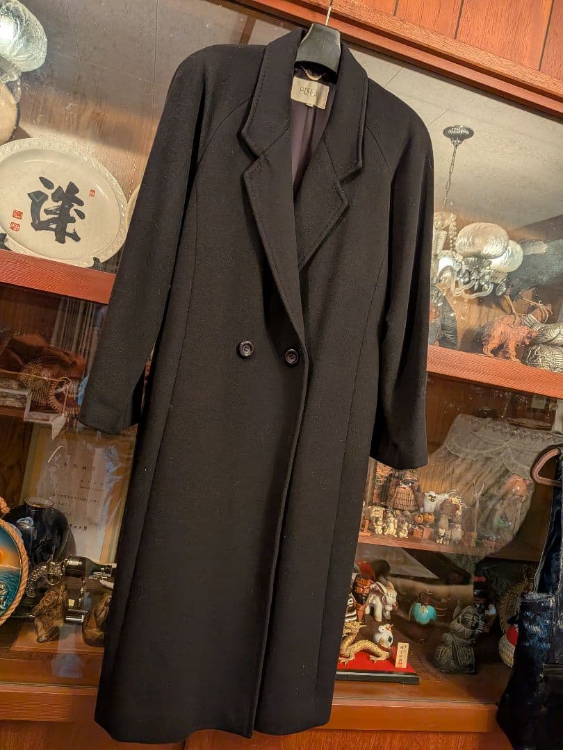 漆黒の華　最高級ピュアカシミアチェスターコート他2点　ブラック　百貨店購入