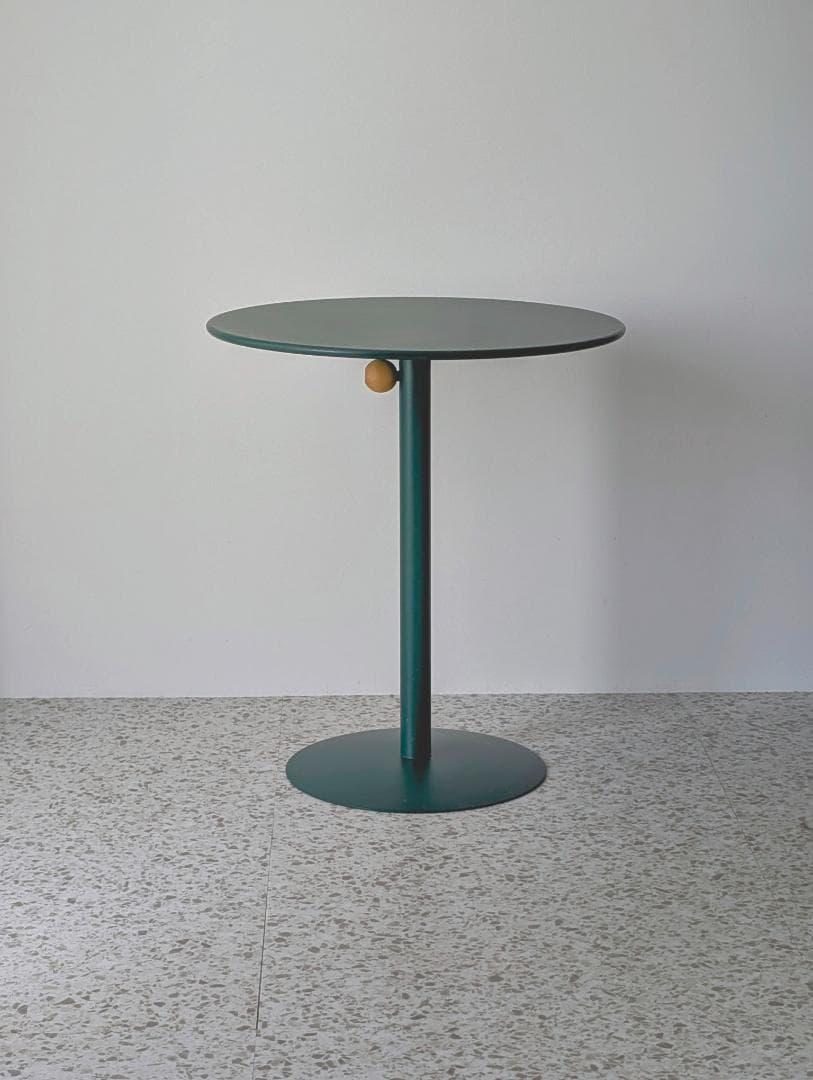 ビンテージ イノベーター メタル サイドテーブル ラウンド 一本脚 高さ調節可