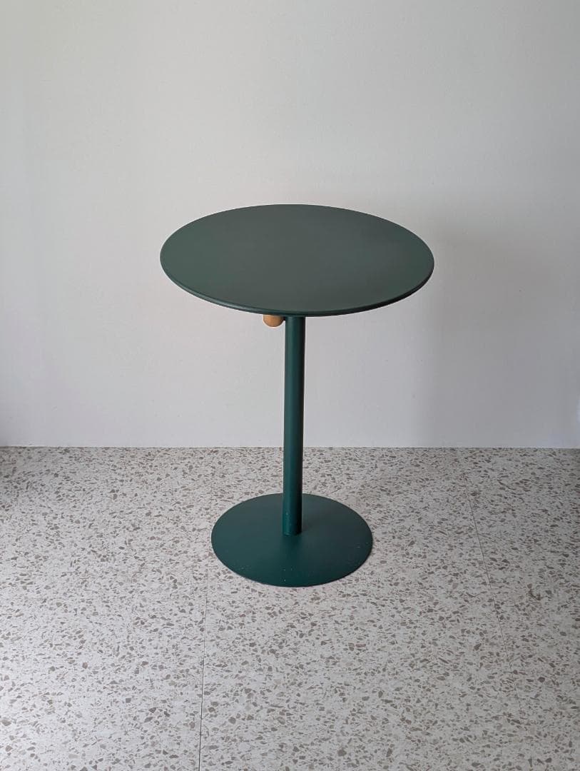 ビンテージ イノベーター メタル サイドテーブル ラウンド 一本脚 高さ調節可