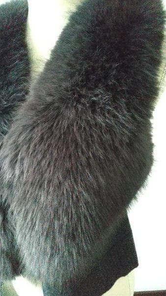 ☆Maglia Plus　ファー付き ウールベスト ダークグレー