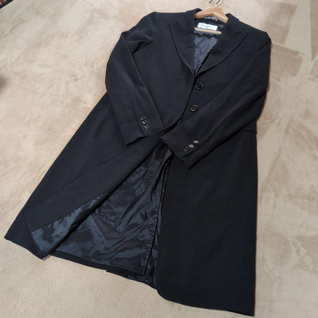 マックスマーラ 最高級 白タグ チェスターコート フォーマル 比翼 黒