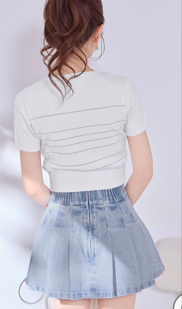 新品タグ付♡ミシェルマカロン完売美脚デニムスカパン ♡フリー