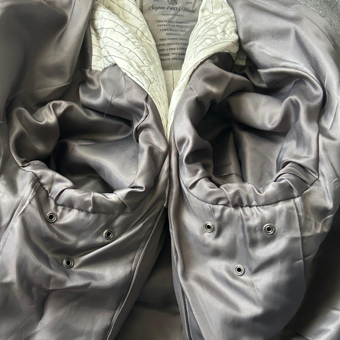 極美品 NANO UNIVERSE SUPER140 メルトンチェスター コート