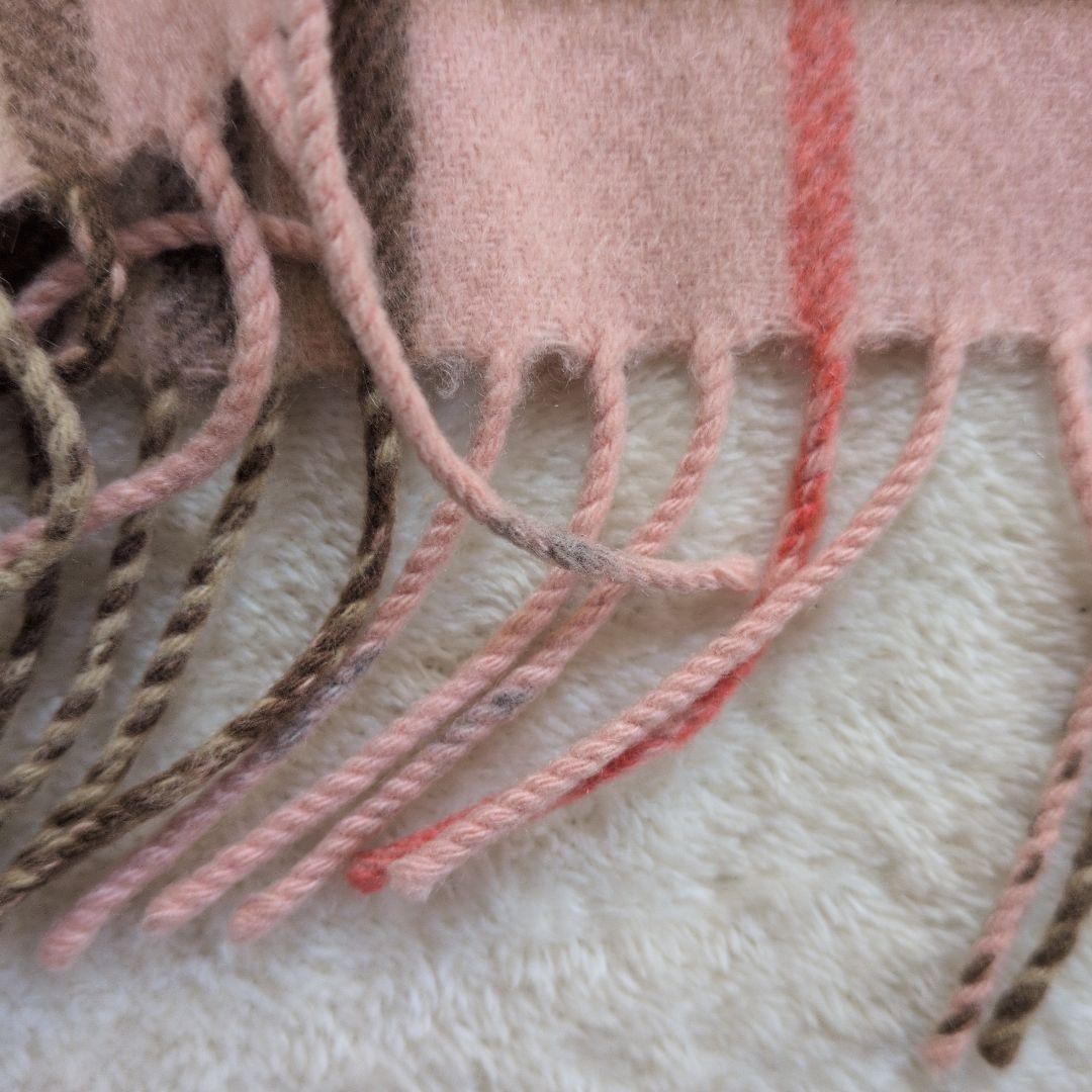 バーバリー　カシミヤ100%　マフラー ベビーピンク&ベージュ系　　即日発送