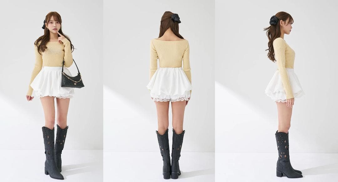 ダーリッチ darich ボリュームバルーンミニスカート ブラック FREE