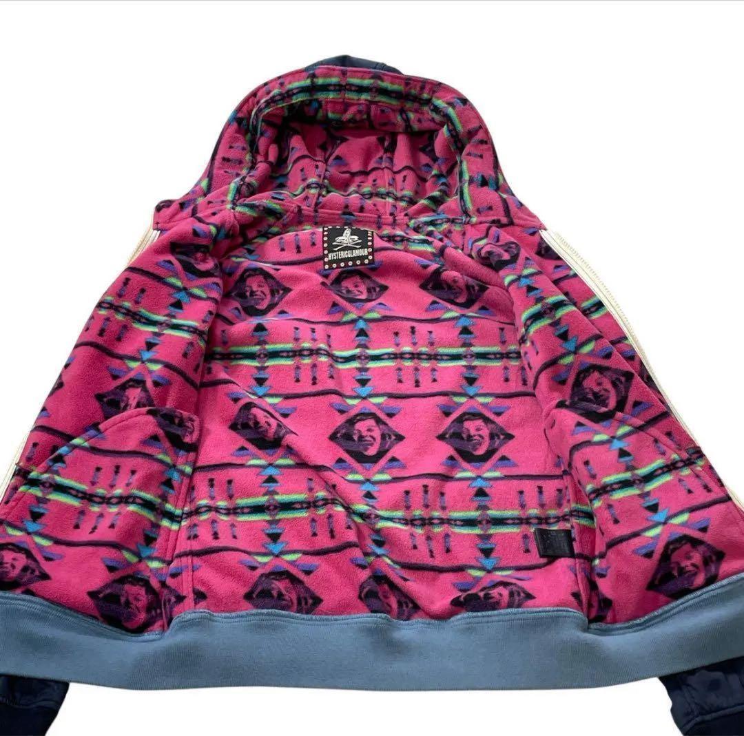 【希少】ヒステリックグラマー　ナイロン　マイクロフリース　フーデットブルゾン