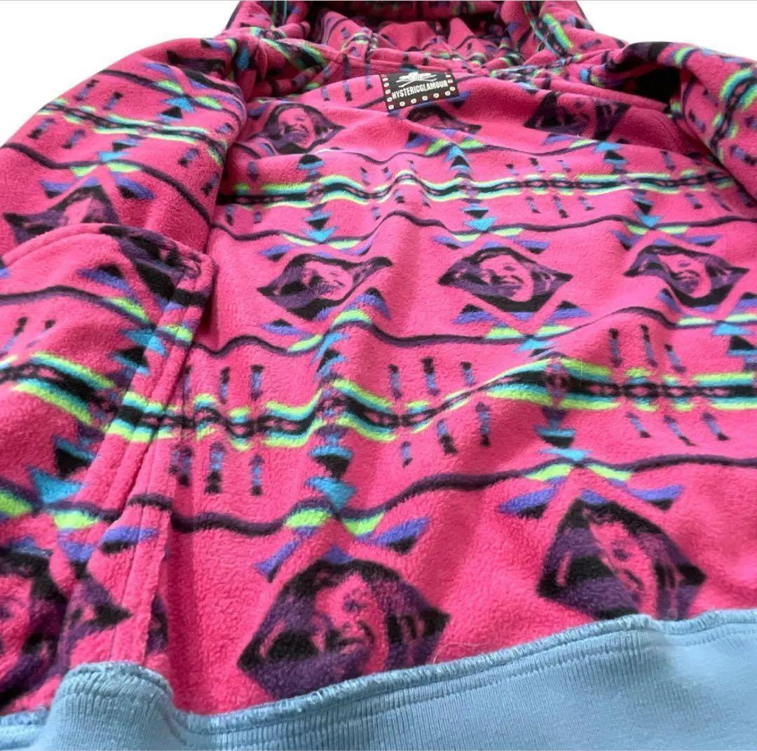 【希少】ヒステリックグラマー　ナイロン　マイクロフリース　フーデットブルゾン