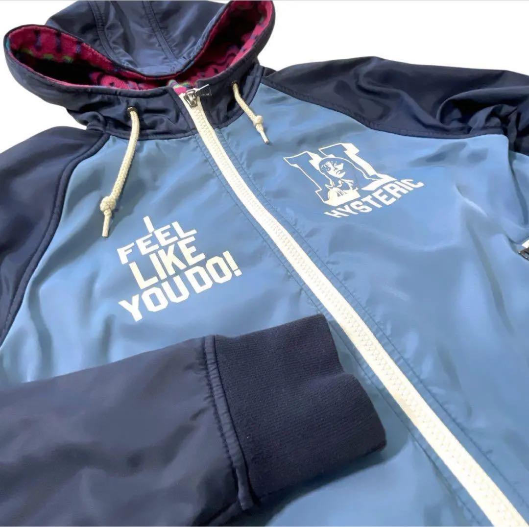 【希少】ヒステリックグラマー　ナイロン　マイクロフリース　フーデットブルゾン