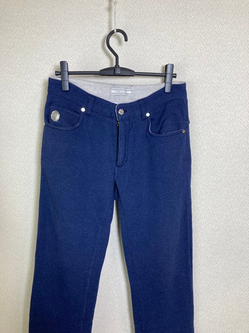 （美品）MARK&LONAゴルフパンツ ズボン 青系 マークアンドロナ サイズM