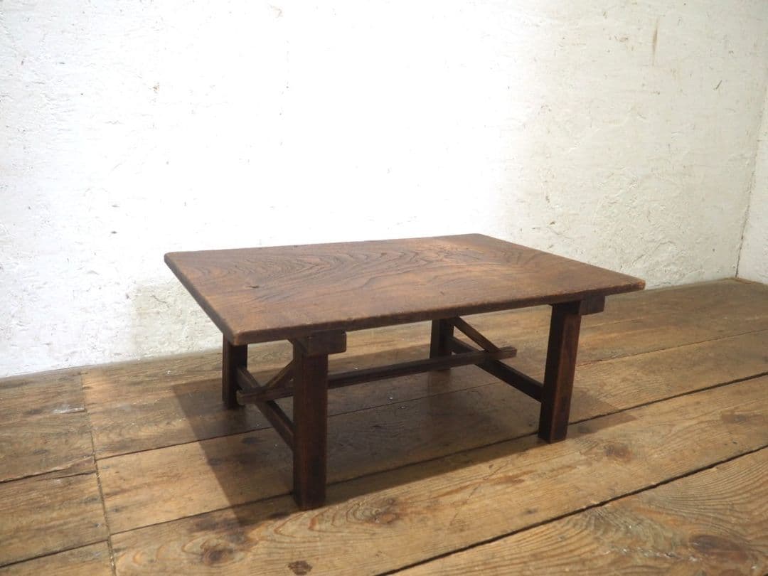 1103 アンティーク　栗のちゃぶ台　文机　座卓　陳列台　ローテーブル　レトロ