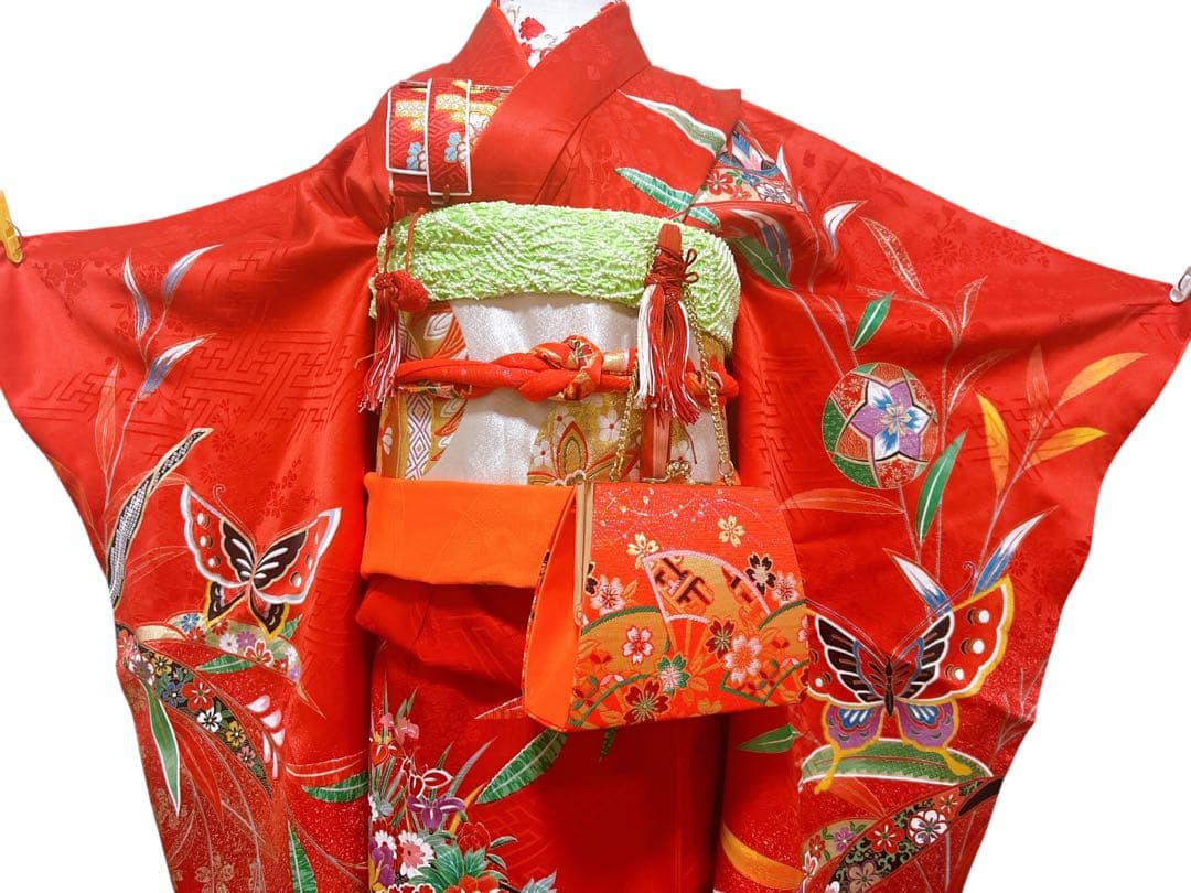 お買い得品♡七五三　7歳　女の子　フルセット　一式　正絹　赤