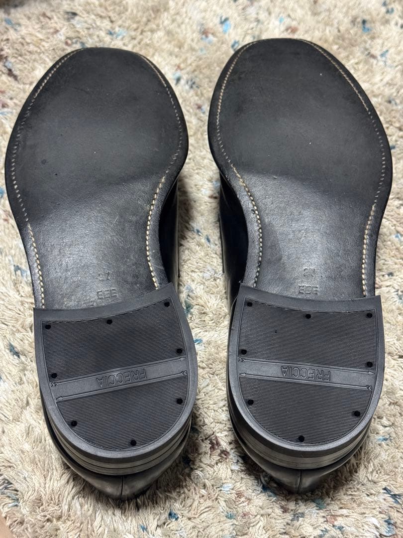 スコッチグレイン　黒レザー ローファー シューツリー付き