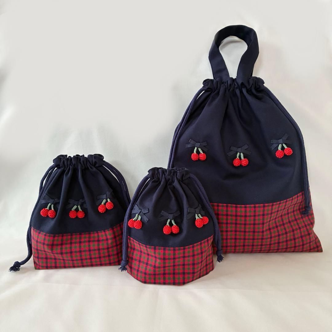 ねこまま　ファミリア風　レッスンバッグ　上履き入れ　体操着入れ　【1/3】