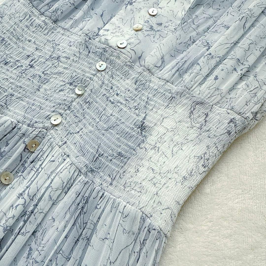 未使用タグ付きフレイアイディー ラインアートシフォンワンピース ブルー 近年