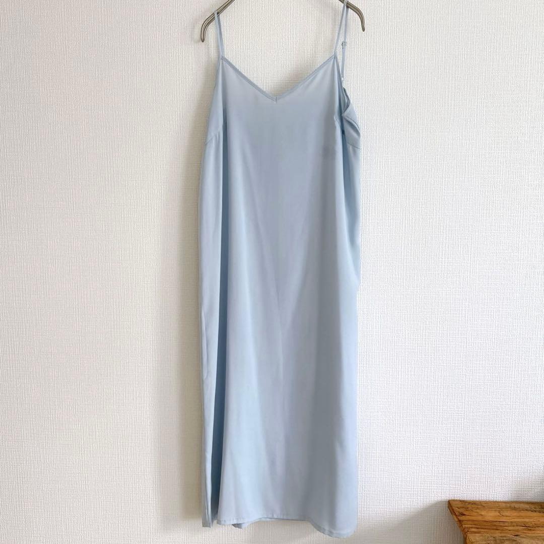 未使用タグ付きフレイアイディー ラインアートシフォンワンピース ブルー 近年