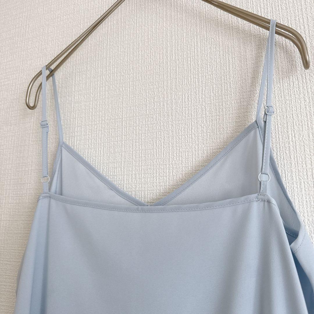 未使用タグ付きフレイアイディー ラインアートシフォンワンピース ブルー 近年