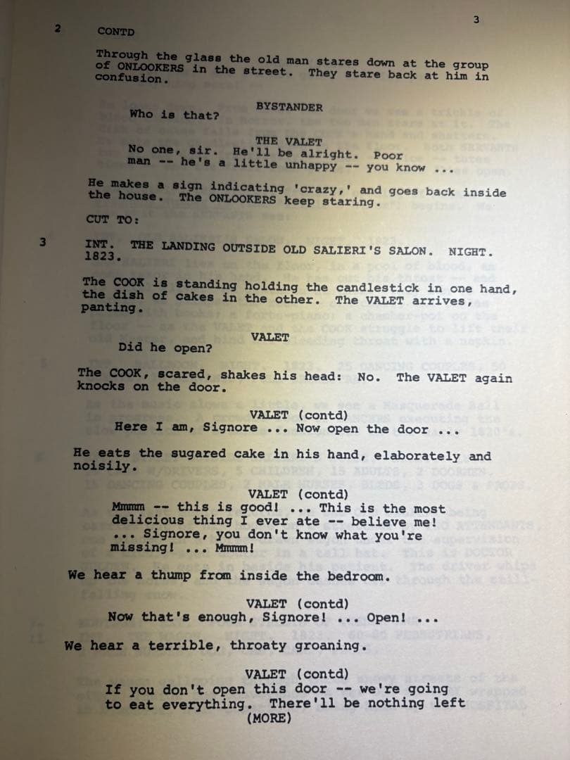 【激レア】値下げ交渉可　映画台本　アマデウス 最終ドラフト 台本