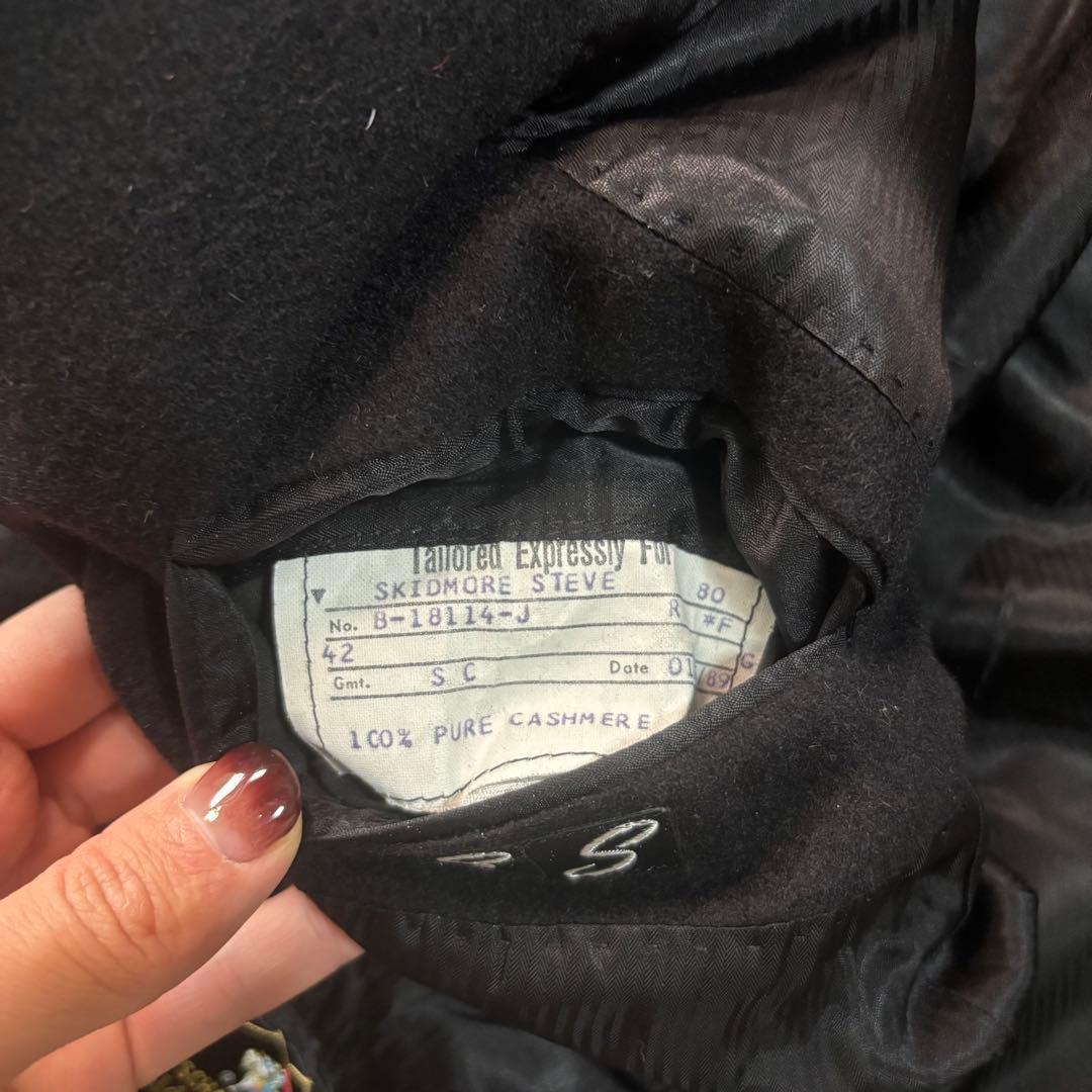 【極上】カシミヤ100 70s テーラード usa製 ブラック L サイズ42