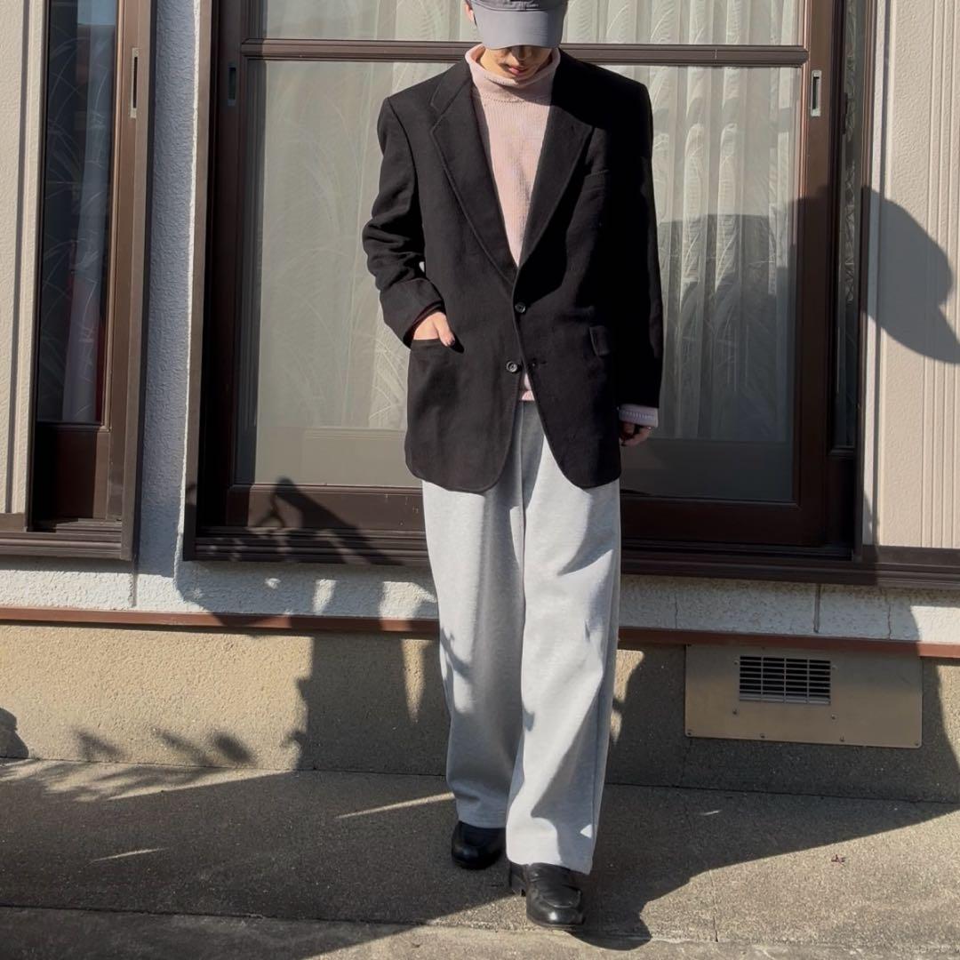 【極上】カシミヤ100 70s テーラード usa製 ブラック L サイズ42