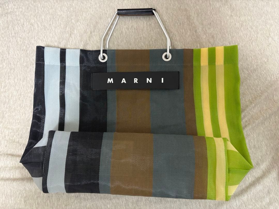 美品　marni マルニマーケット　トートバッグ　ストライプ