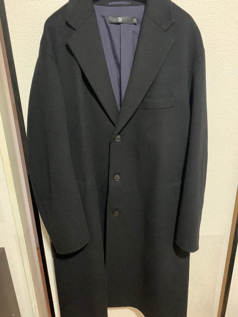 ユニクロ＋j カシミアブレンドチェスターコートブラックXXL