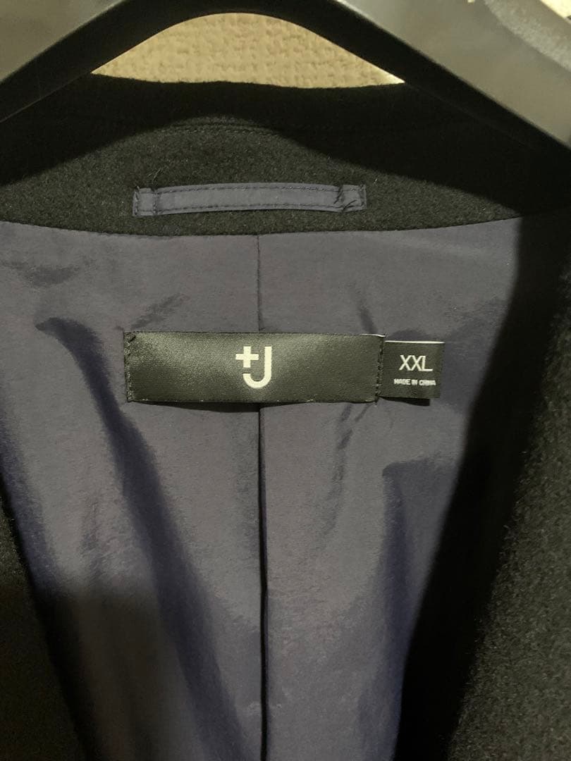 ユニクロ＋j カシミアブレンドチェスターコートブラックXXL