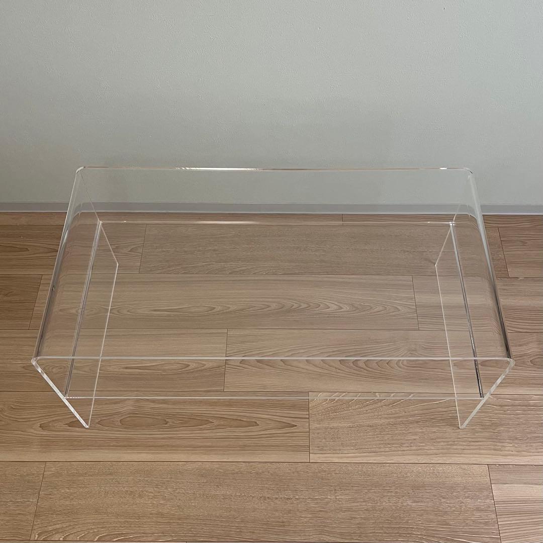 【K出品】棚付き アクリルローテーブル