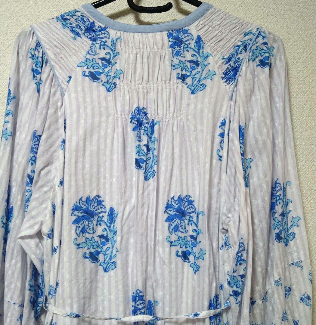 ヌキテパ　 ワンピース　コットンジャガードリリープリントシャーリングドレス