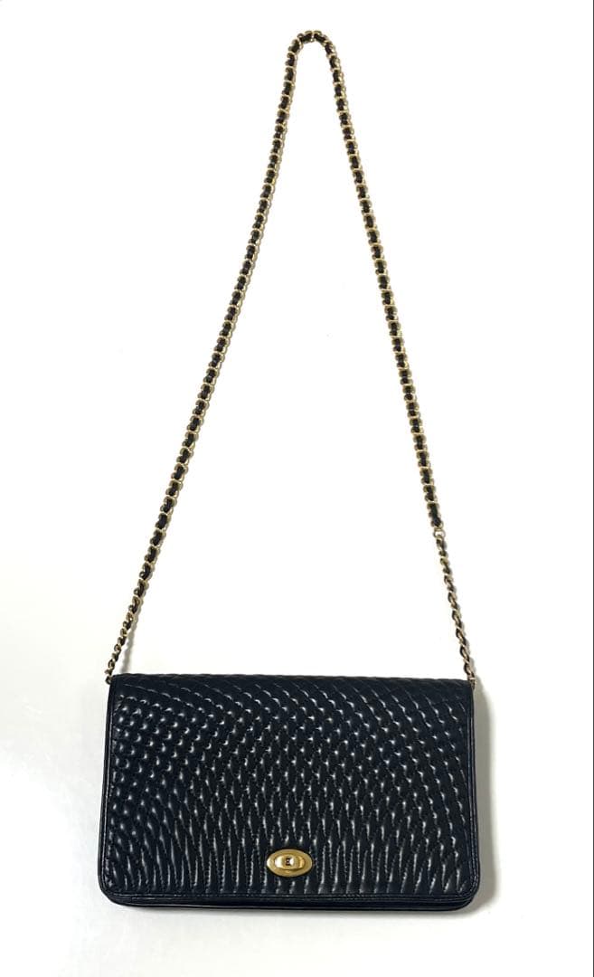 希少❗️美品　ヴィンテージ　バリー チェーンショルダーバッグ ブラック ラムスキン