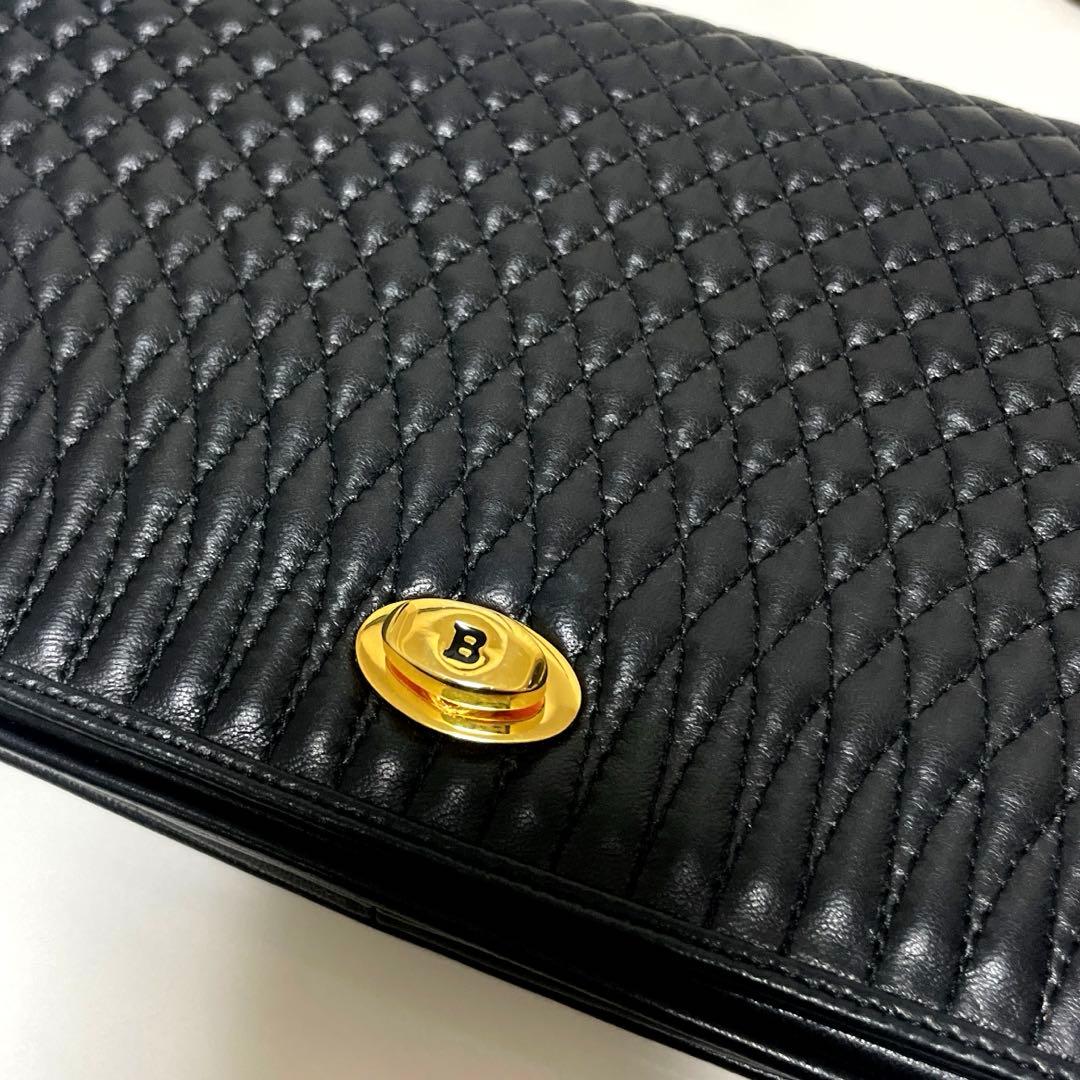 希少❗️美品　ヴィンテージ　バリー チェーンショルダーバッグ ブラック ラムスキン