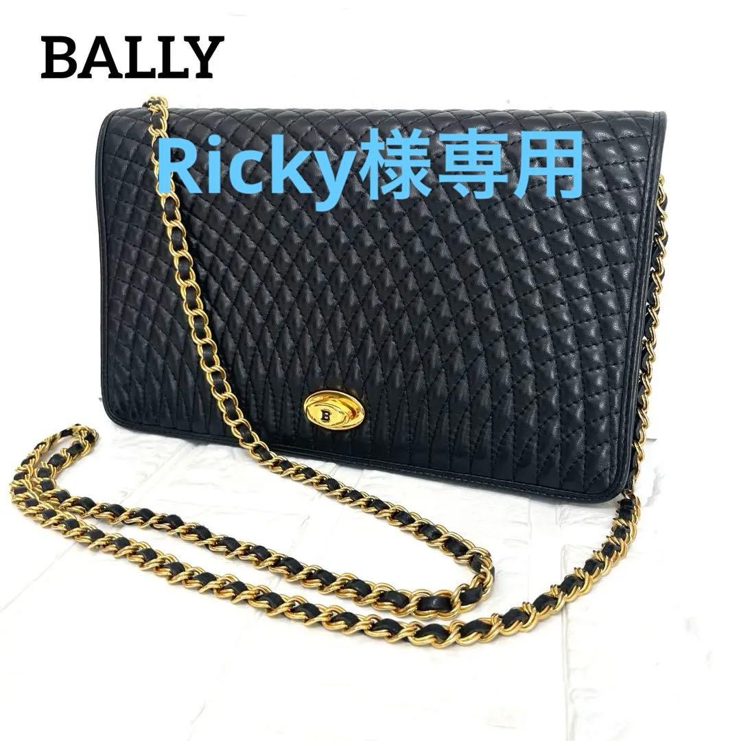 希少❗️美品　ヴィンテージ　バリー チェーンショルダーバッグ ブラック ラムスキン