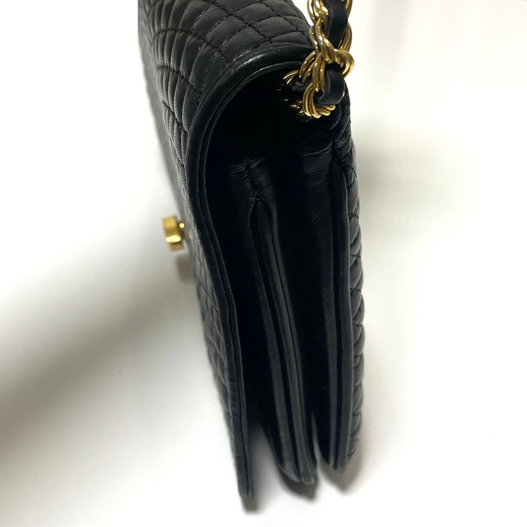 希少❗️美品　ヴィンテージ　バリー チェーンショルダーバッグ ブラック ラムスキン