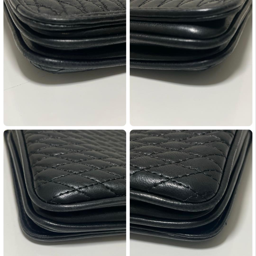 希少❗️美品　ヴィンテージ　バリー チェーンショルダーバッグ ブラック ラムスキン