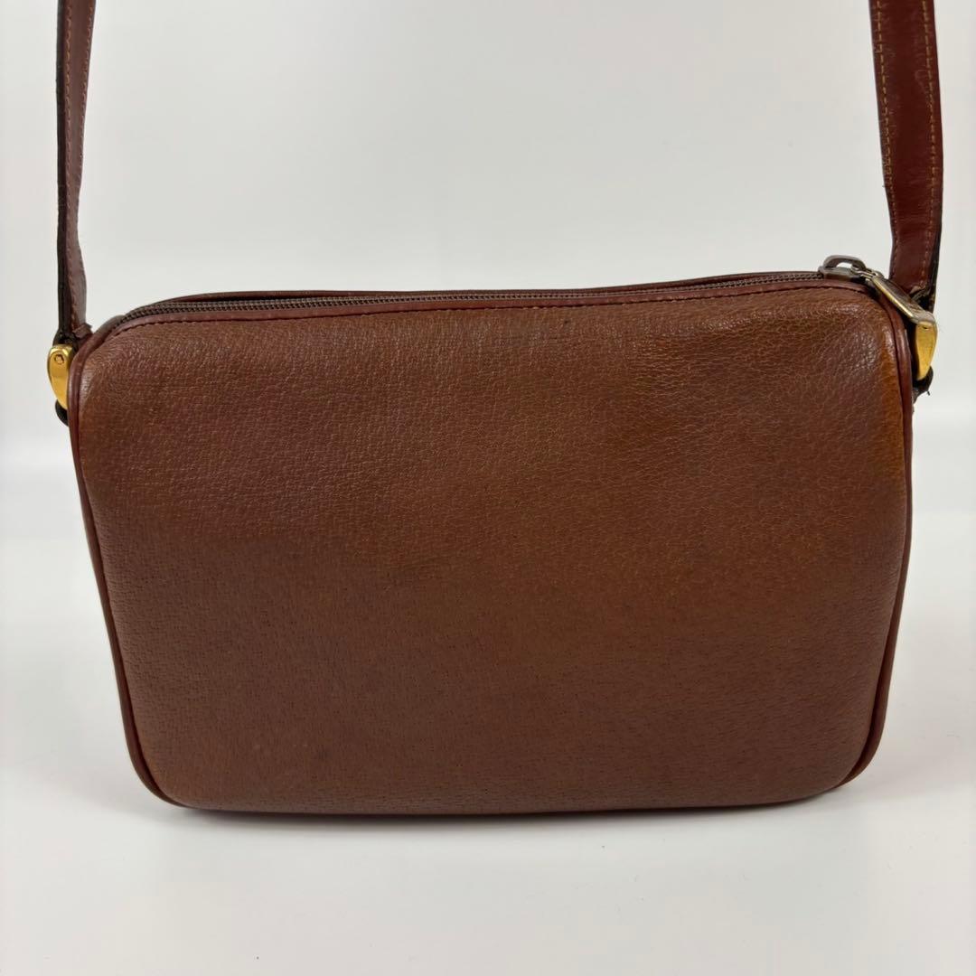 GUCCI グッチ インターロッキング　ショルダーバッグ オールレザー シボ革