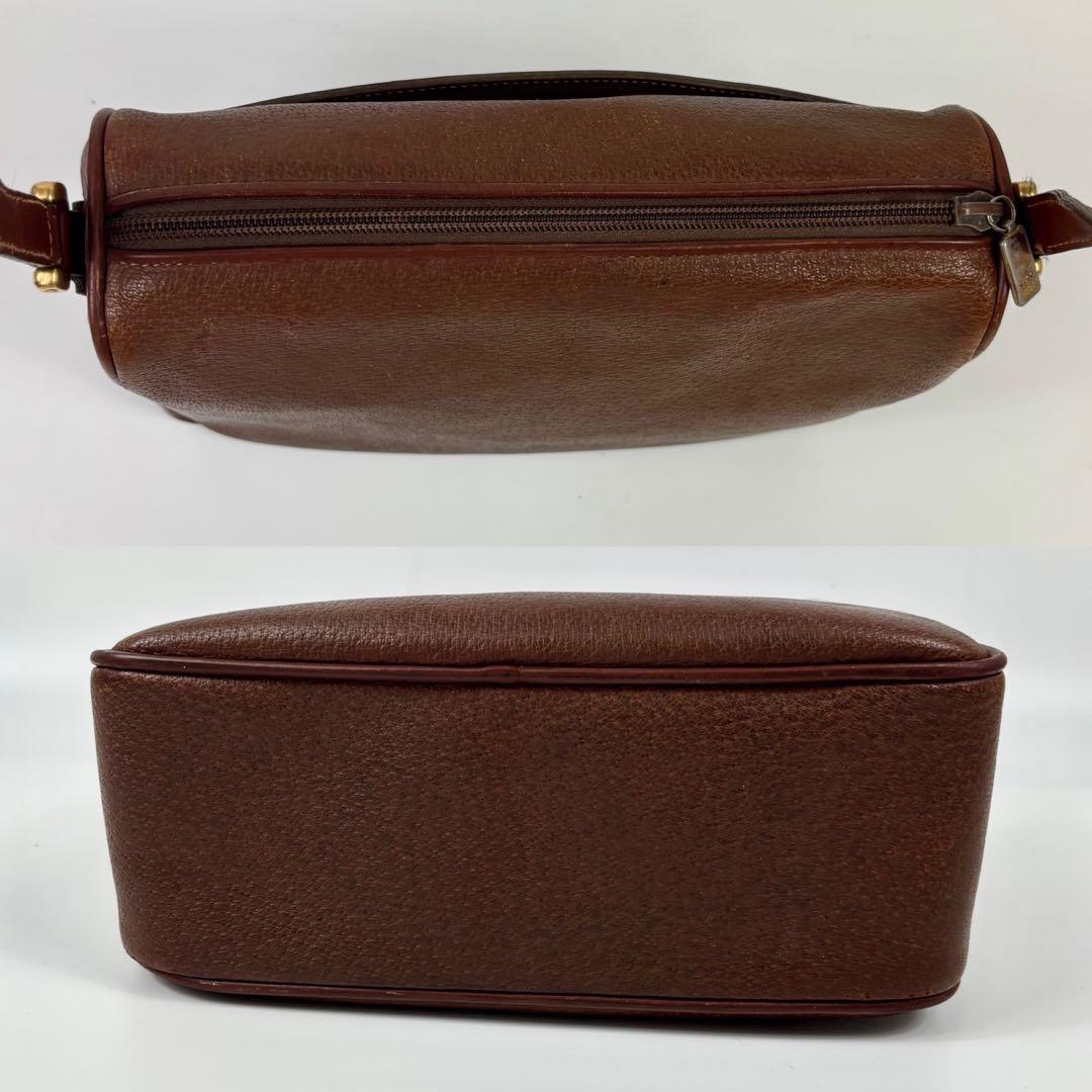 GUCCI グッチ インターロッキング　ショルダーバッグ オールレザー シボ革