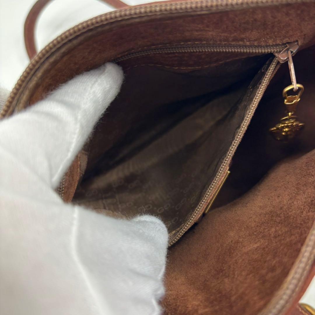 GUCCI グッチ インターロッキング　ショルダーバッグ オールレザー シボ革