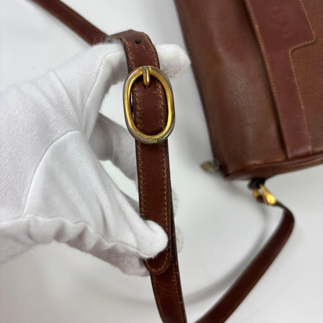 GUCCI グッチ インターロッキング　ショルダーバッグ オールレザー シボ革