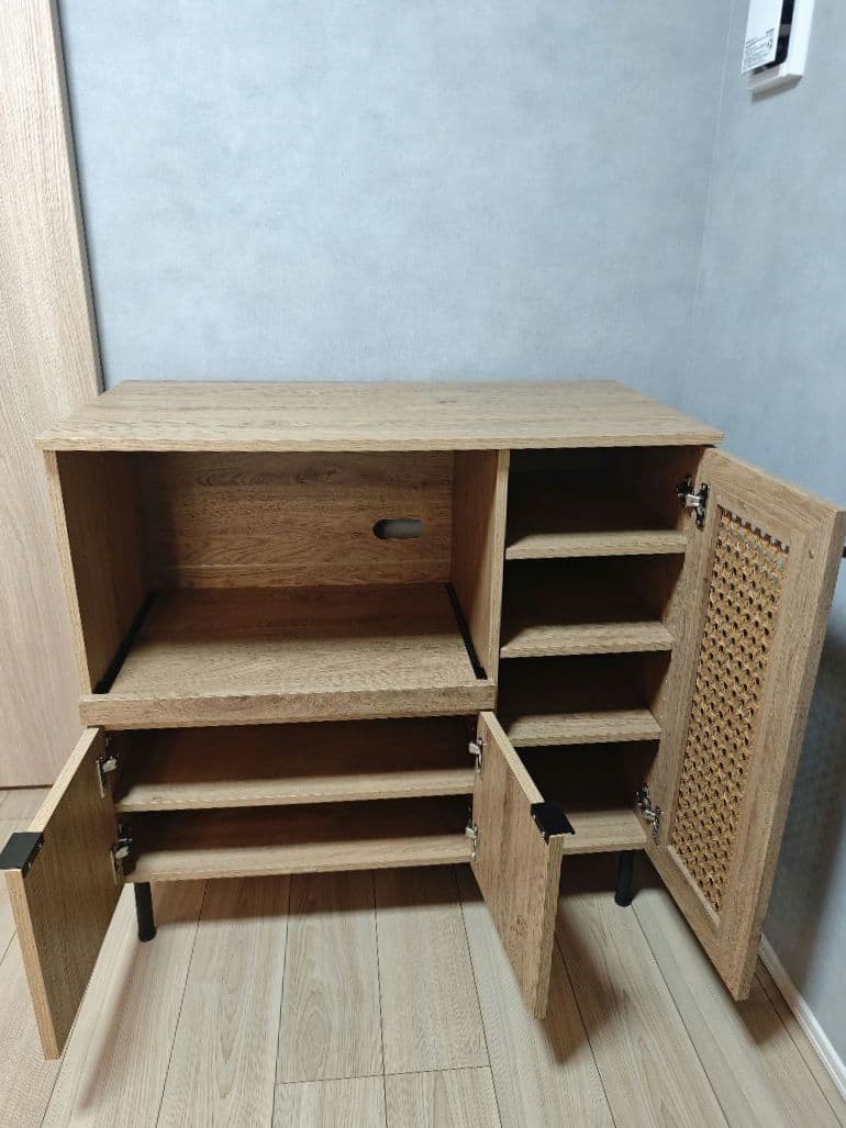 LOWYA キッチンカウンター ラタン調