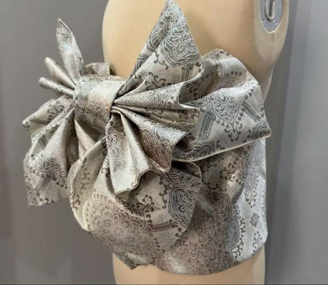 3日間期間限定特別価格！！早い者勝ちです！二部式　作り帯　 高級プラチナ箔二重織