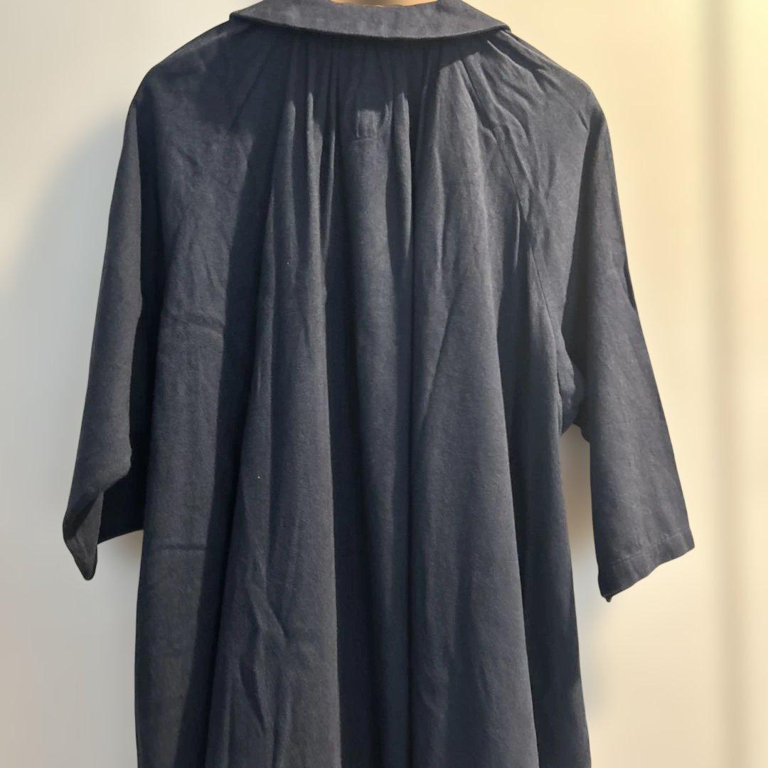 【専用】ランフランセダンタン コットン　ギャザーワンピース　ネイビー