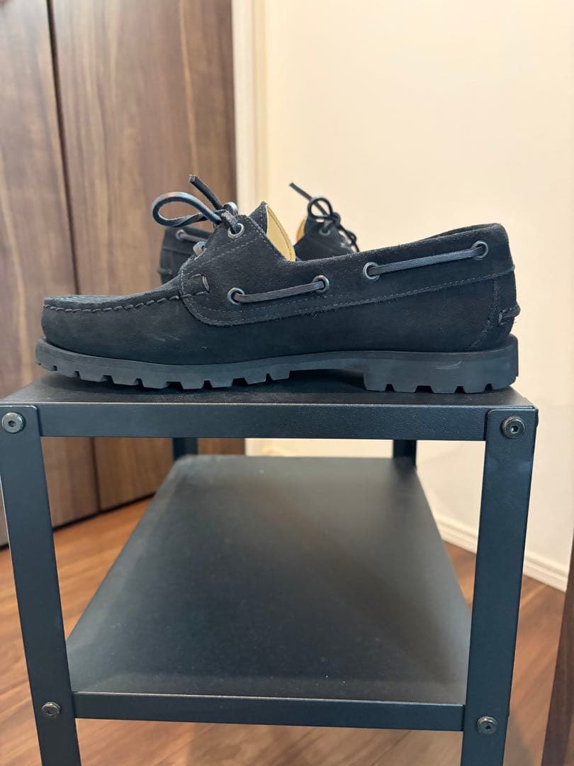 パラブーツ　デッキシューズ　ブラック　スエード