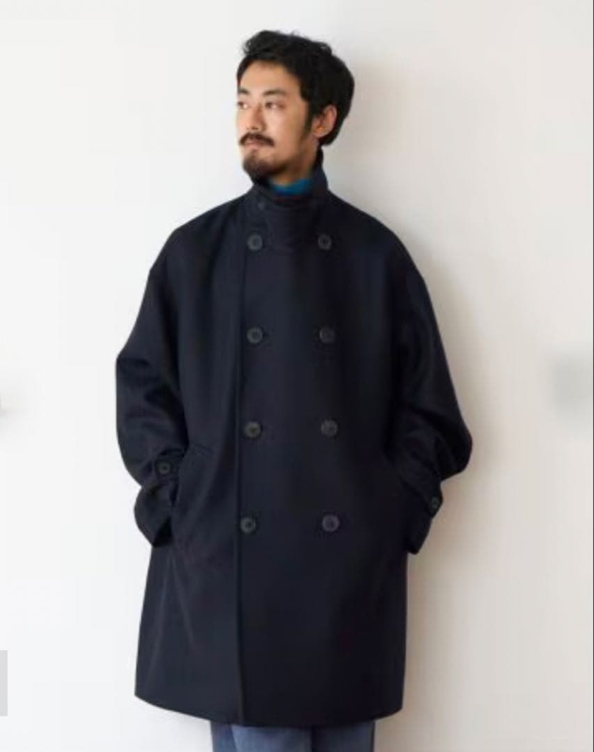 ★人気・美品★ EDIFICE オーバー コート 黒 L Macintosh 風