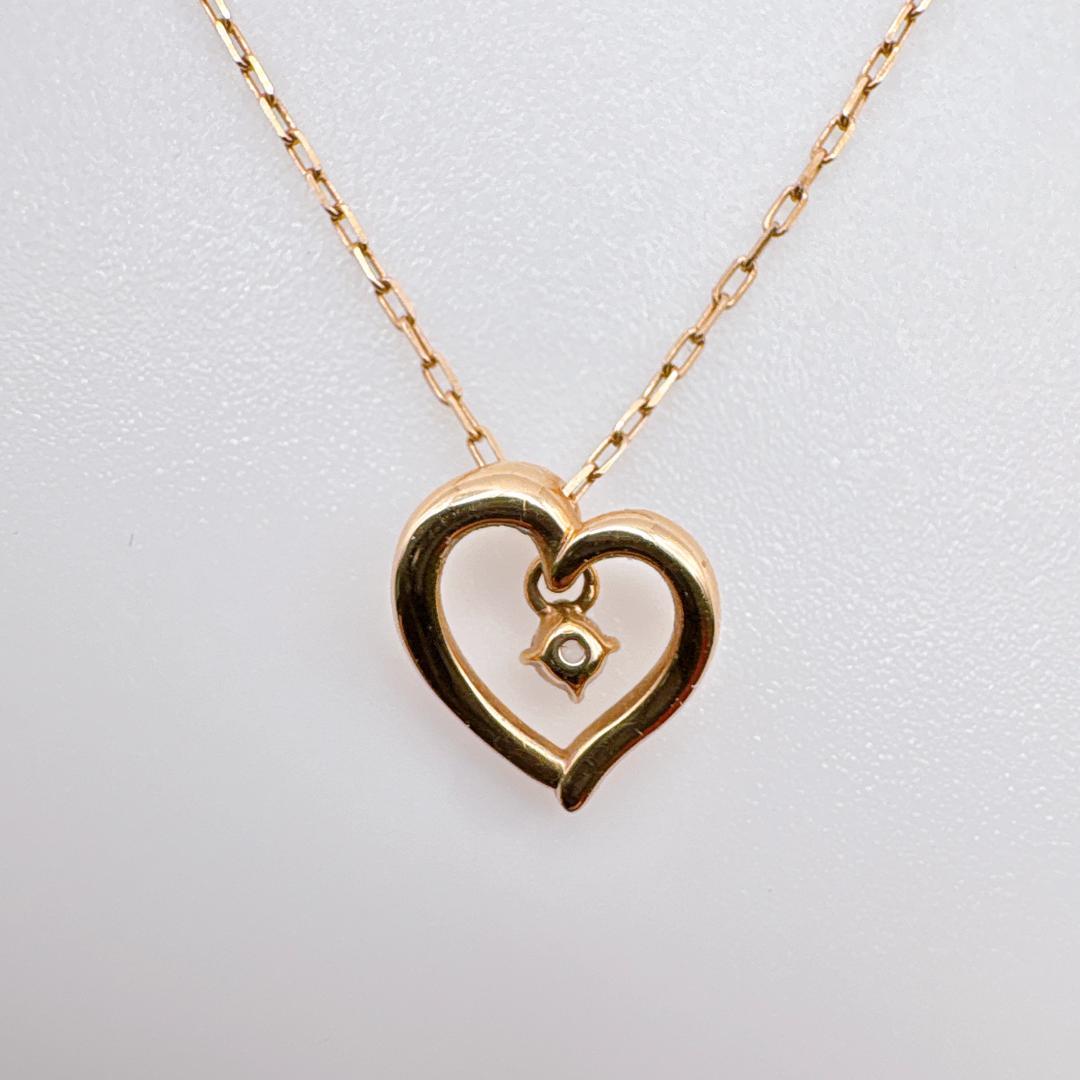 う*ん様 【4℃】K10PG ハートモチーフ ダイヤモンド ネックレス 40cm