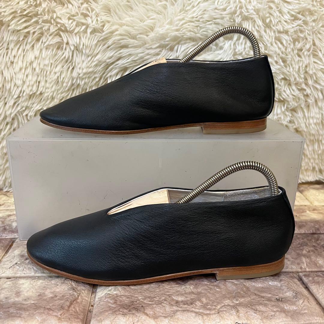 美品　SUI バレエ　シューズ　V BALLET ゴートレザーブラック24.5