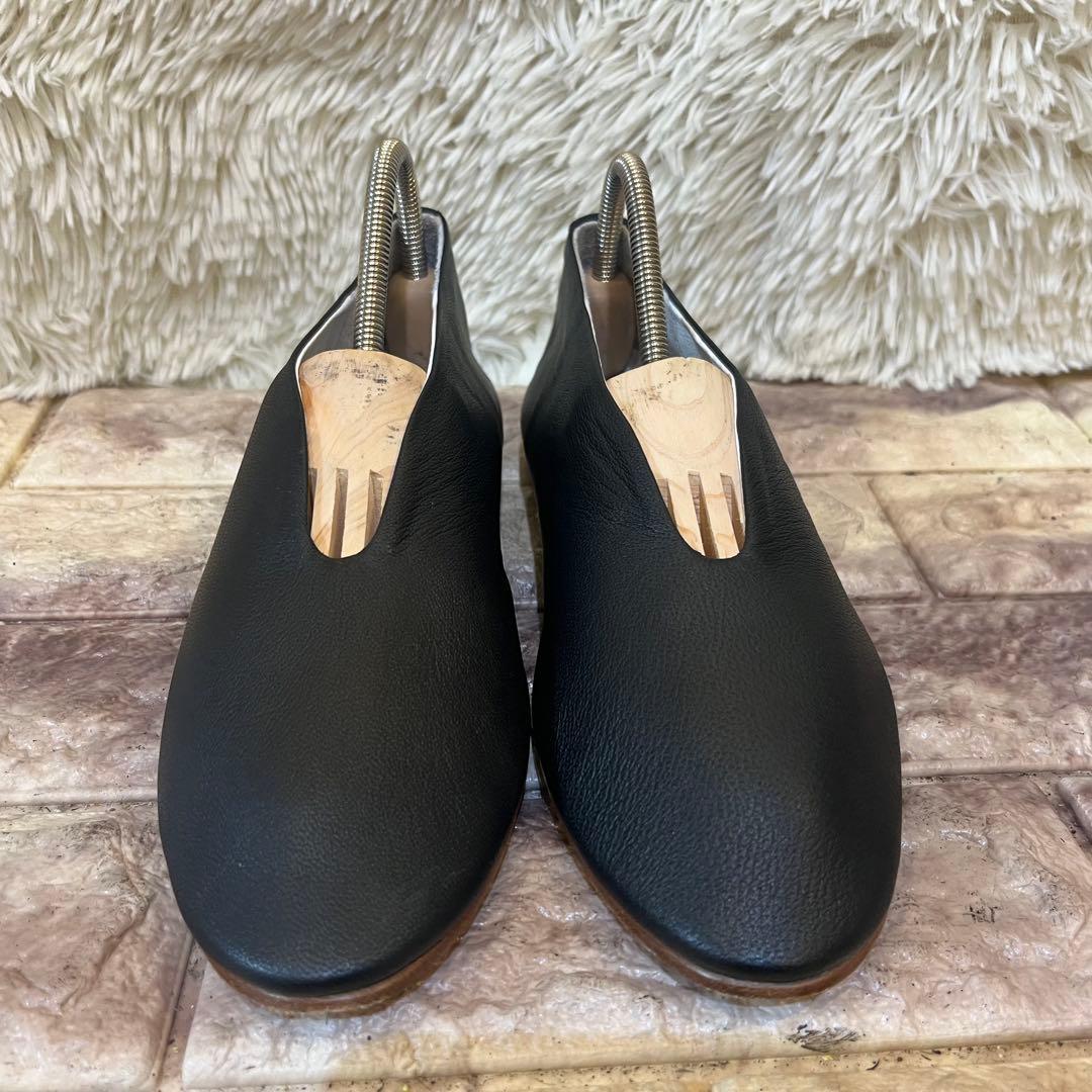 美品　SUI バレエ　シューズ　V BALLET ゴートレザーブラック24.5