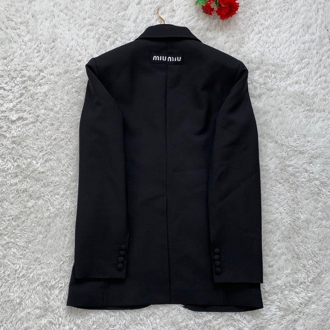 ［タグ付き未使用］MIUMIU バックロゴ　テーラードジャケット　モヘヤ60